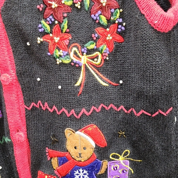 Vintage Knitted Bobbie Brooks Christmas Vest - Picture 3 of 5